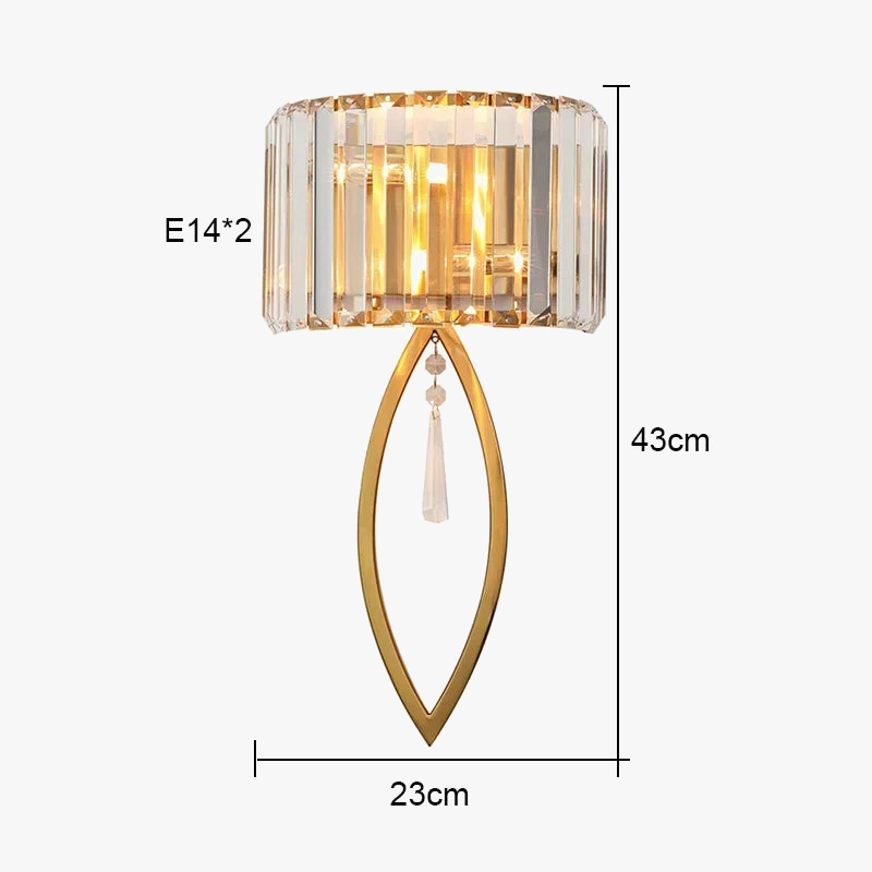 applique murale led post-moderne de luxe en cristal simple