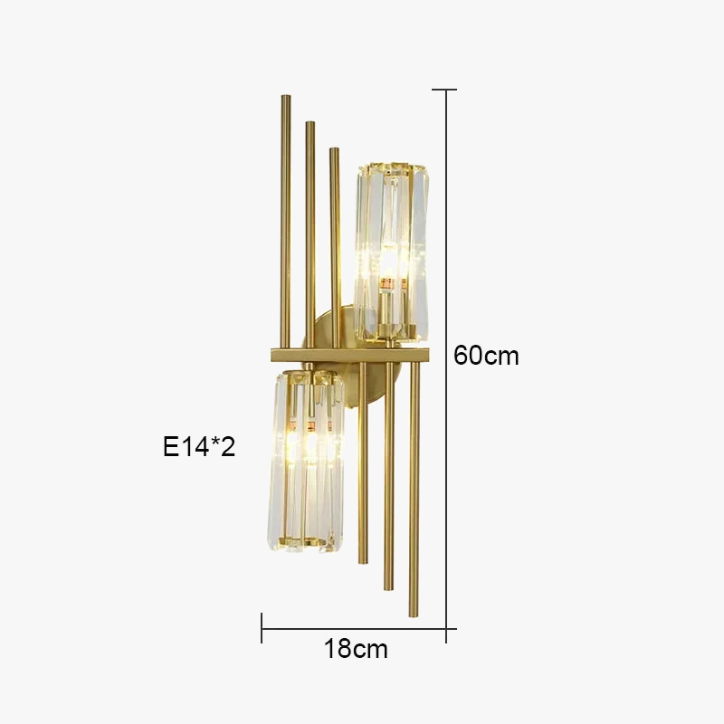 applique murale led post-moderne de luxe en cristal simple