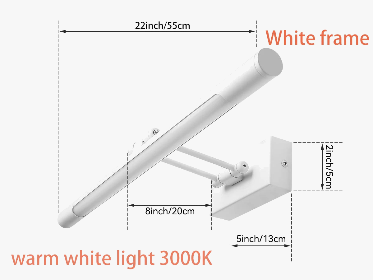 applique murale à led pour miroir étanche angle réglable moderne