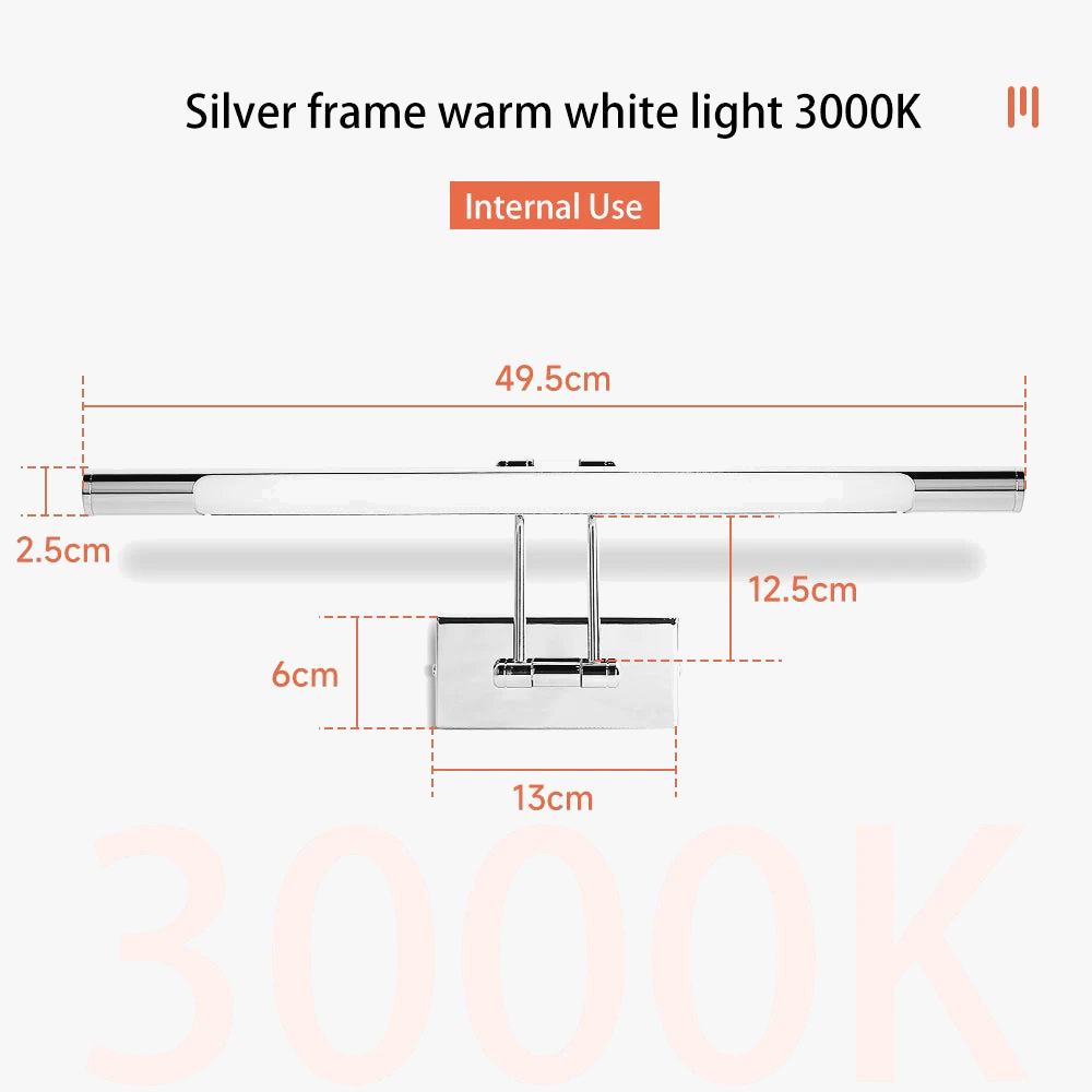 applique murale à led pour miroir étanche angle réglable moderne