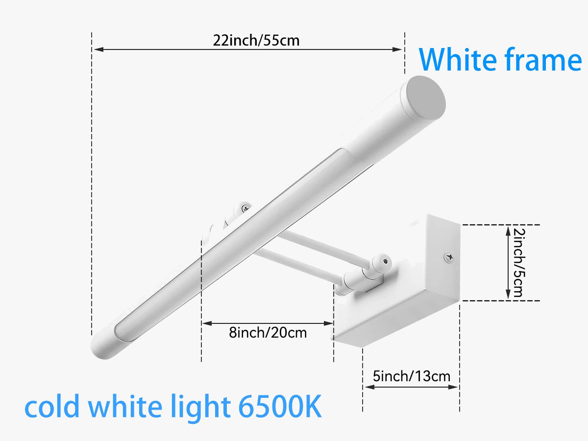 applique murale à led pour miroir étanche angle réglable moderne