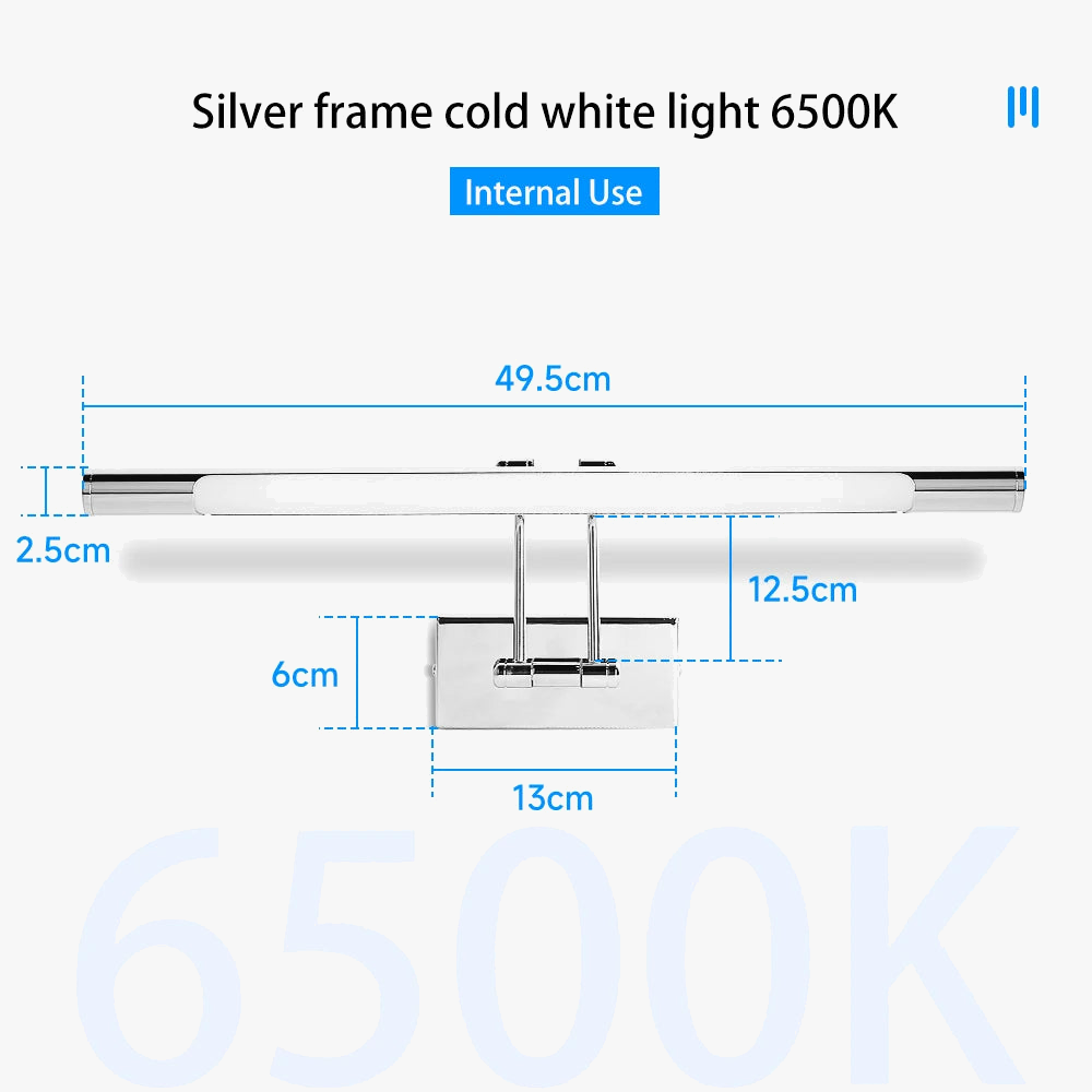 applique murale à led pour miroir étanche angle réglable moderne