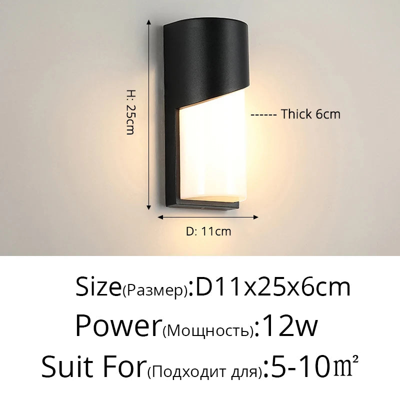 applique murale led résistantes à l'humidité pour décoration extérieure rurale