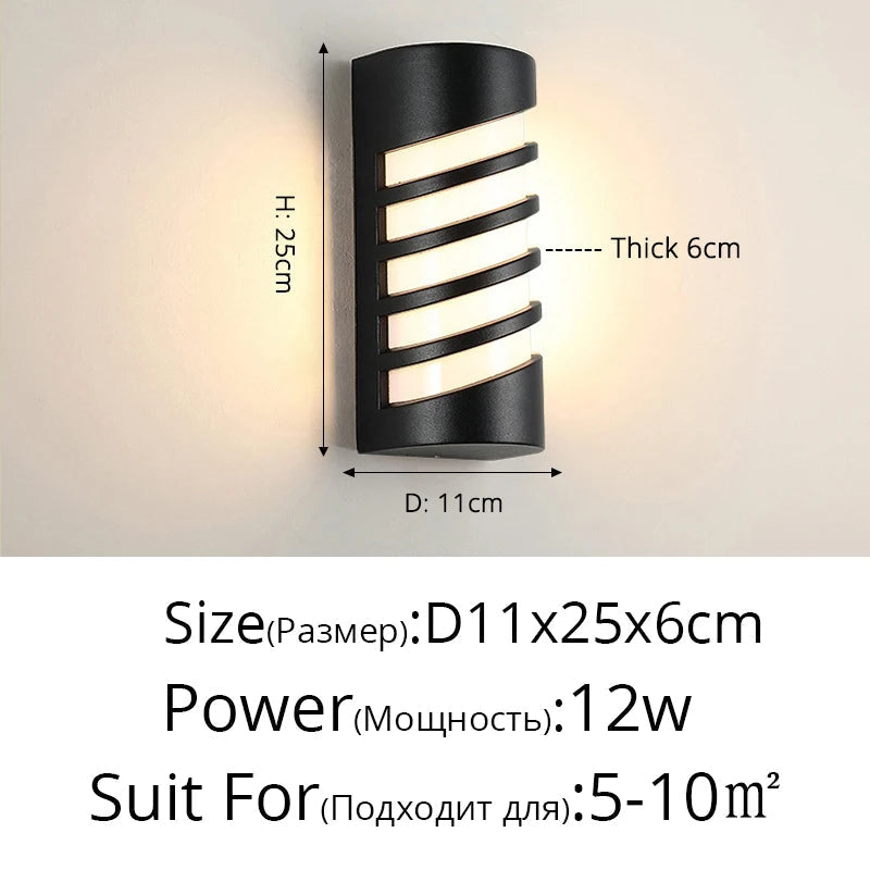 applique murale led résistantes à l'humidité pour décoration extérieure rurale