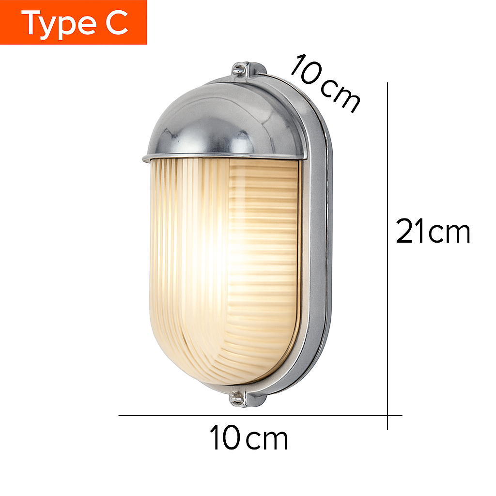 Applique murale LED rétro extérieure E27 industrielle Vintage IP65 étanche en verre