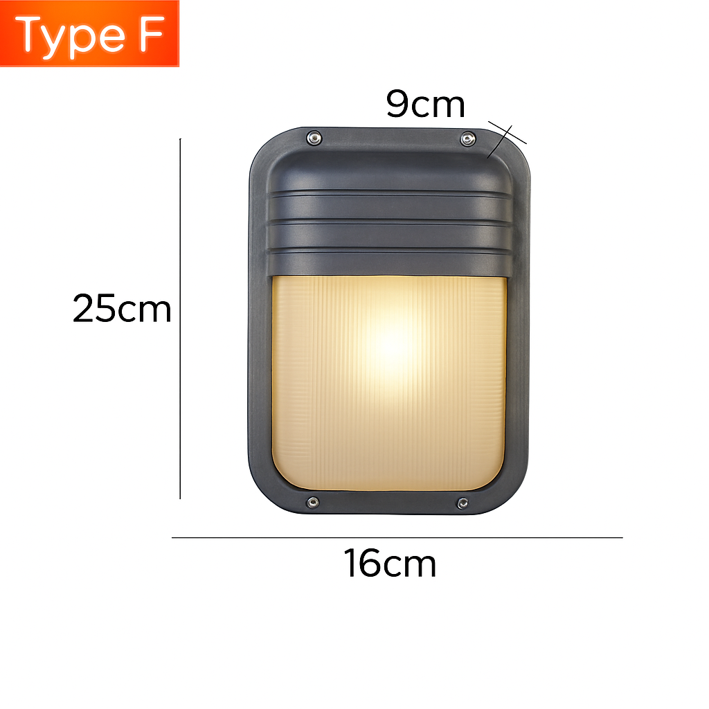 Applique murale LED rétro extérieure E27 industrielle Vintage IP65 étanche en verre