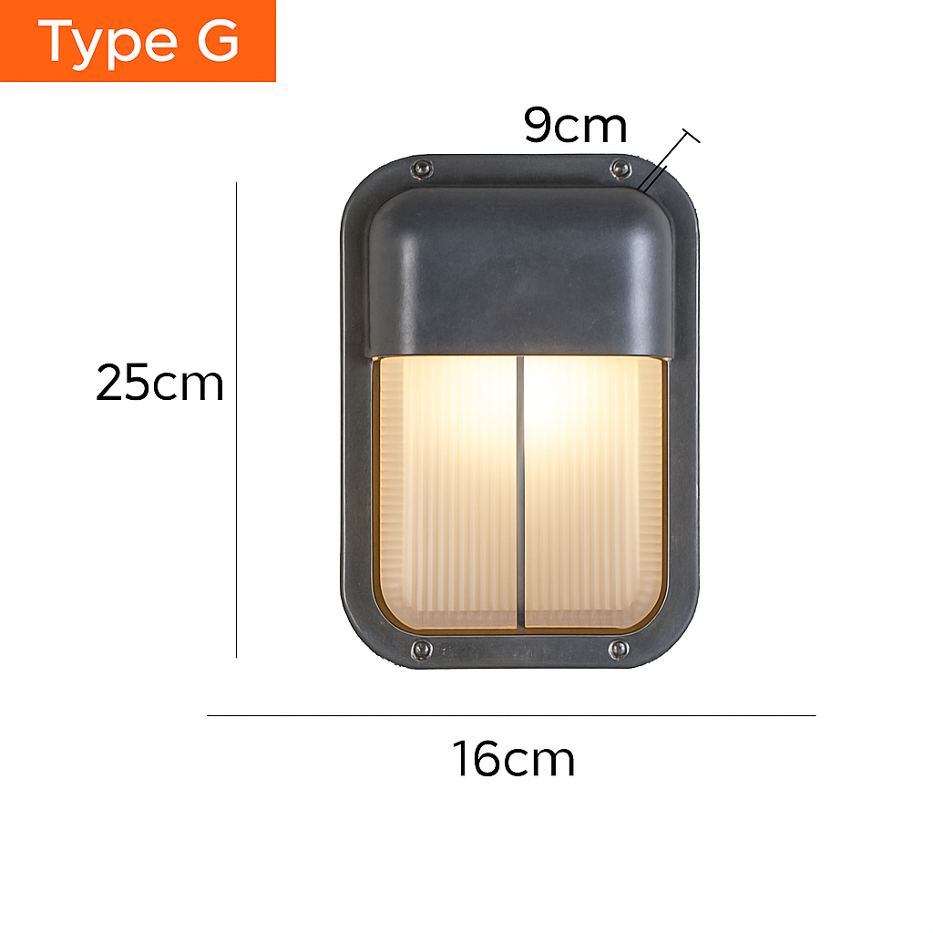 Applique murale LED rétro extérieure E27 industrielle Vintage IP65 étanche en verre