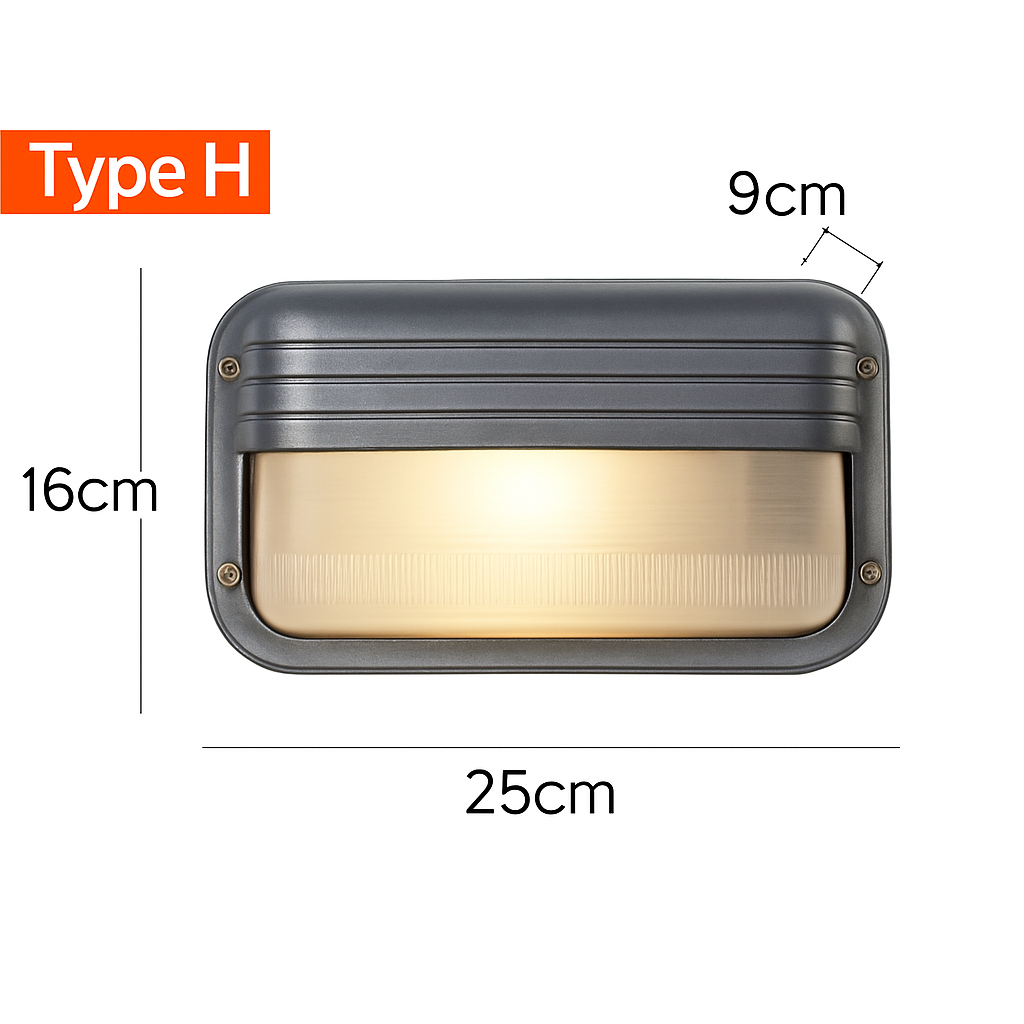 Applique murale LED rétro extérieure E27 industrielle Vintage IP65 étanche en verre