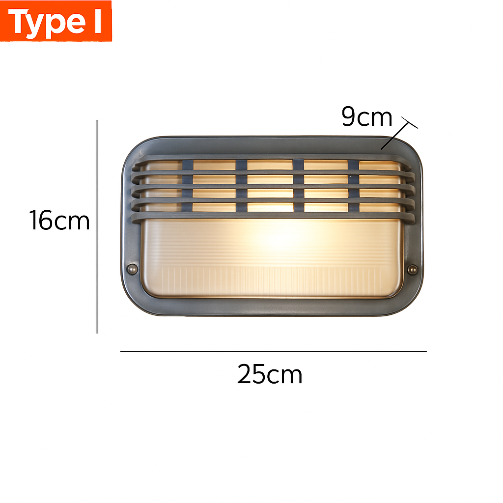 Applique murale LED rétro extérieure E27 industrielle Vintage IP65 étanche en verre