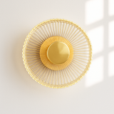 applique murale led ronde en acrylique et laiton doré 3 variables