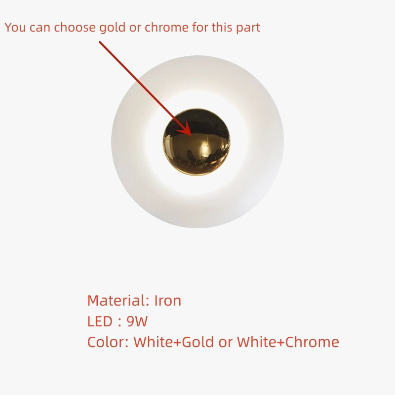 applique murale led ronde en métal diverses teintes éclairage polyvalent