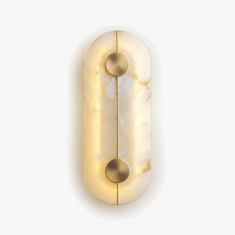 Applique murale LED ronde en marbre et cuivre doré