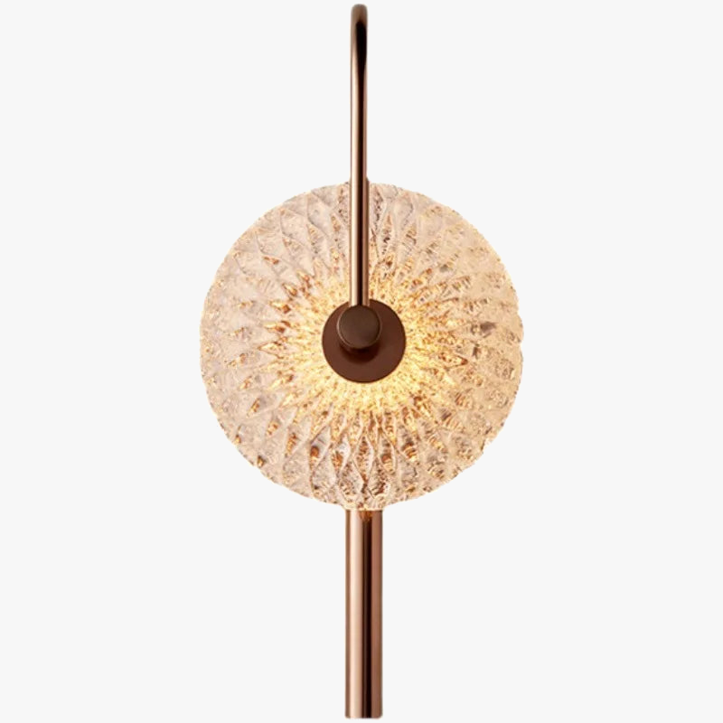applique murale led ronde en verre et métal pour éclairage d'ambiance