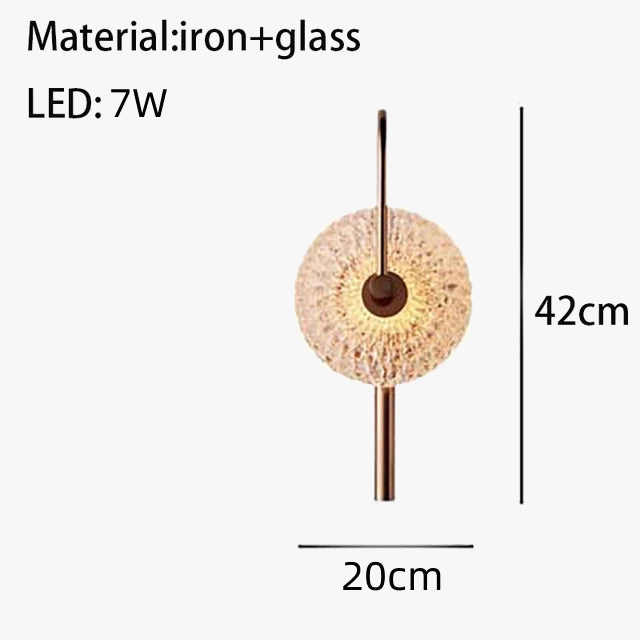 applique murale led ronde en verre pour ambiance