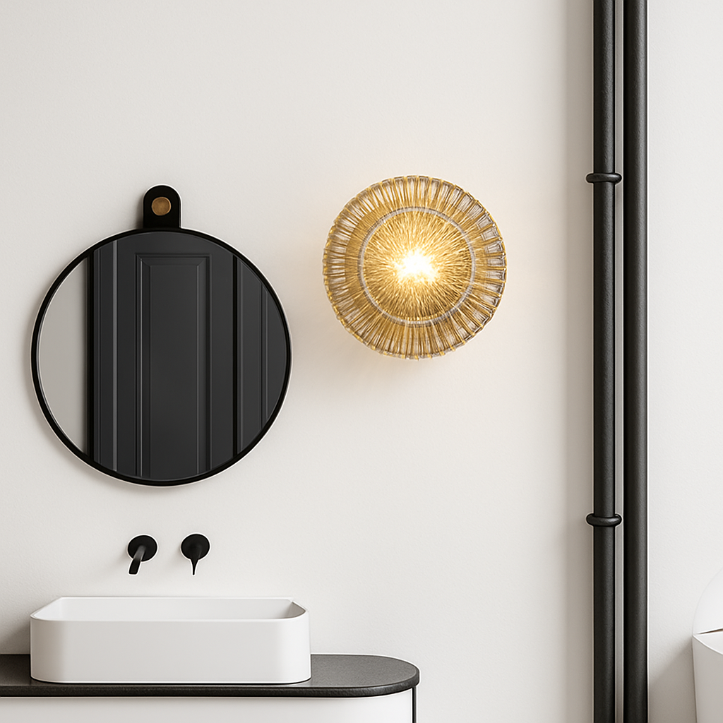 applique murale led ronde en verre pour intérieur moderne