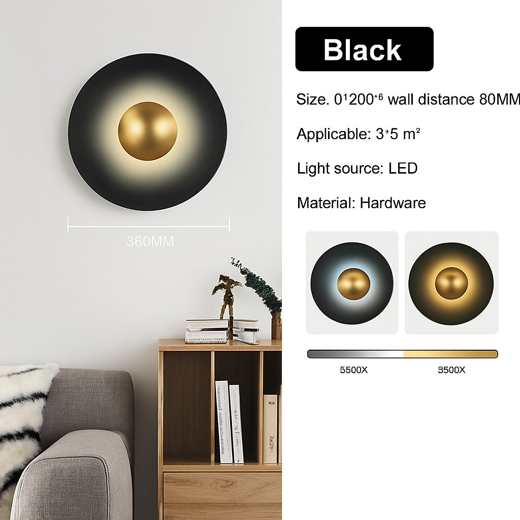 applique murale led ronde moderne pour décoration intérieure éclairage élégant