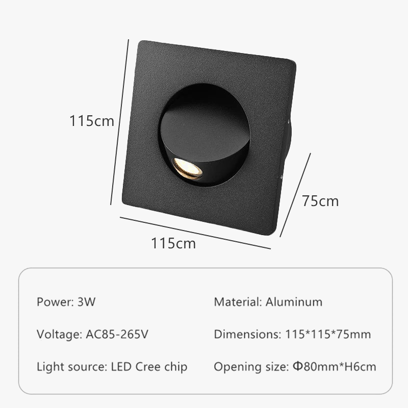 applique murale led rotative à 360 degrés avec interrupteur pliable