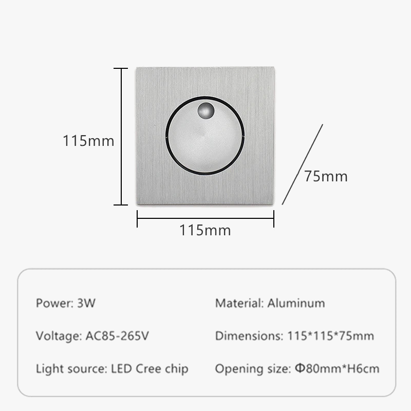 applique murale led rotative à 360 degrés avec interrupteur pliable