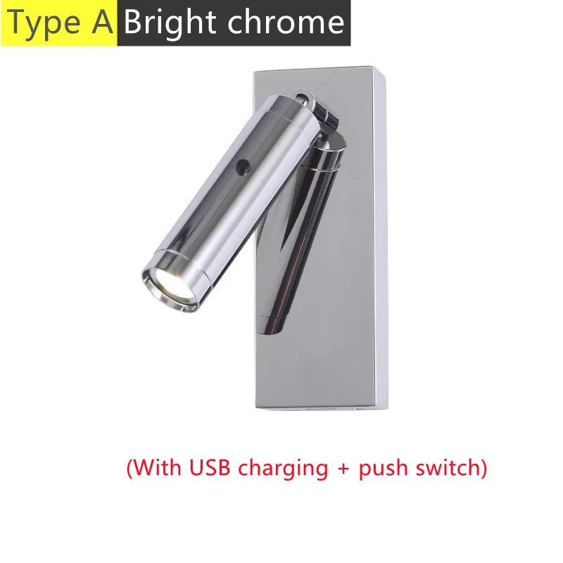 applique murale led rotative avec interrupteur et port usb