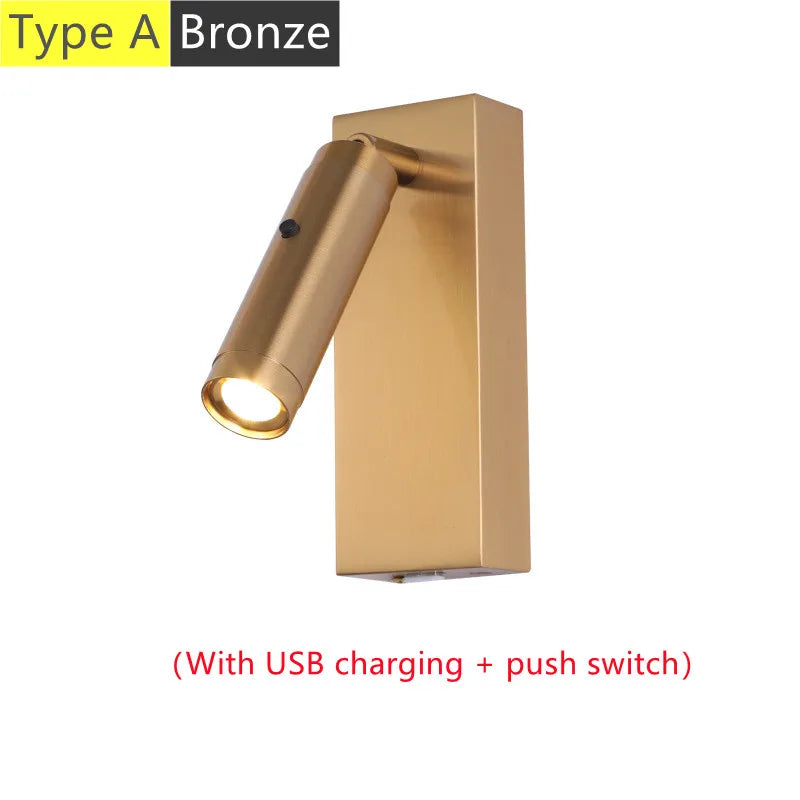 applique murale led rotative avec interrupteur et port usb