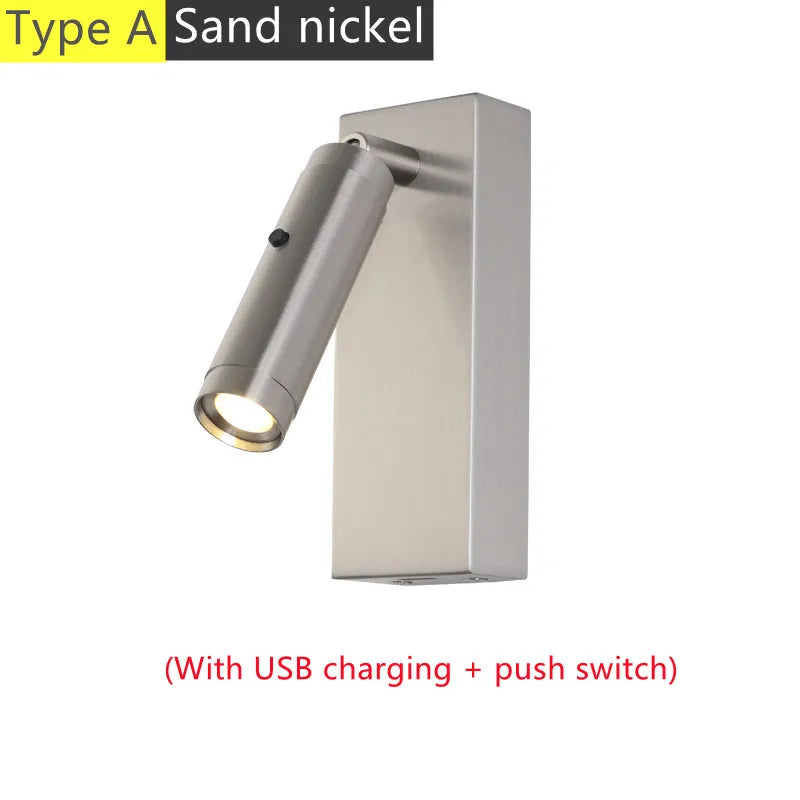 applique murale led rotative avec interrupteur et port usb