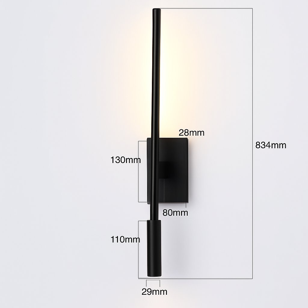 Applique murale Led rotative longue et minimaliste moderne