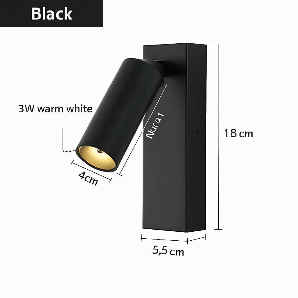 applique murale led rotative moderne pour lecture