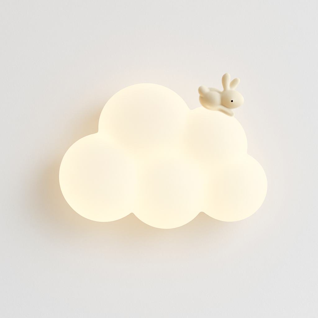 applique murale led singe lapin nuage pour enfants