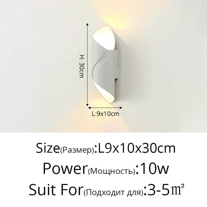 applique murale led spirale double tête étanche jardin balcon