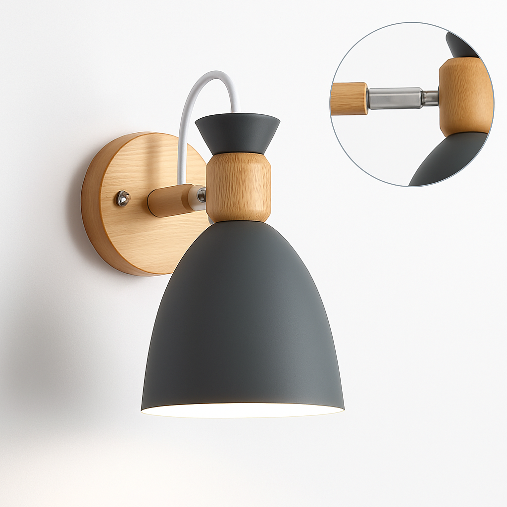 applique murale led style nordique en bois moderne