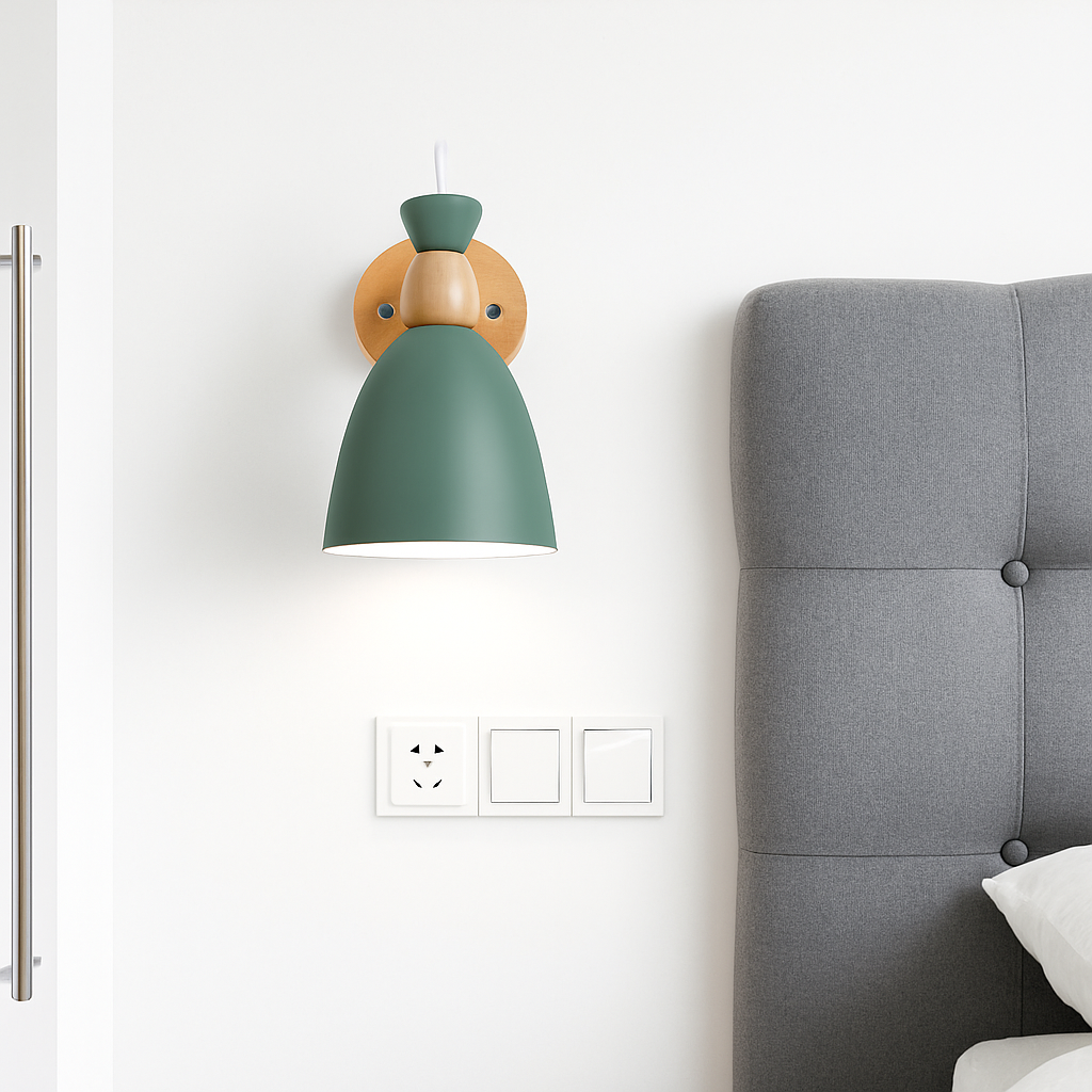 applique murale led style nordique en bois moderne