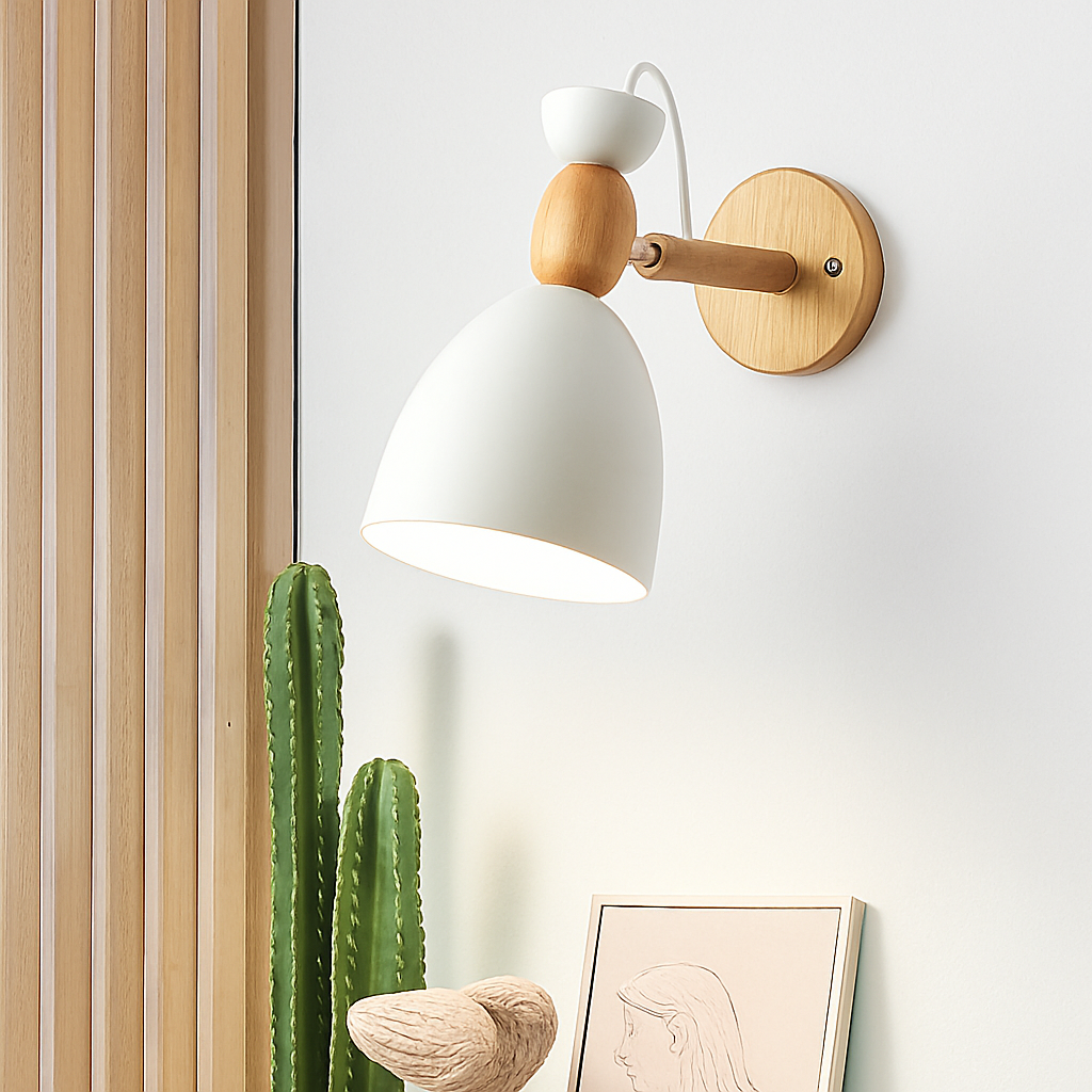 applique murale led style nordique en bois moderne