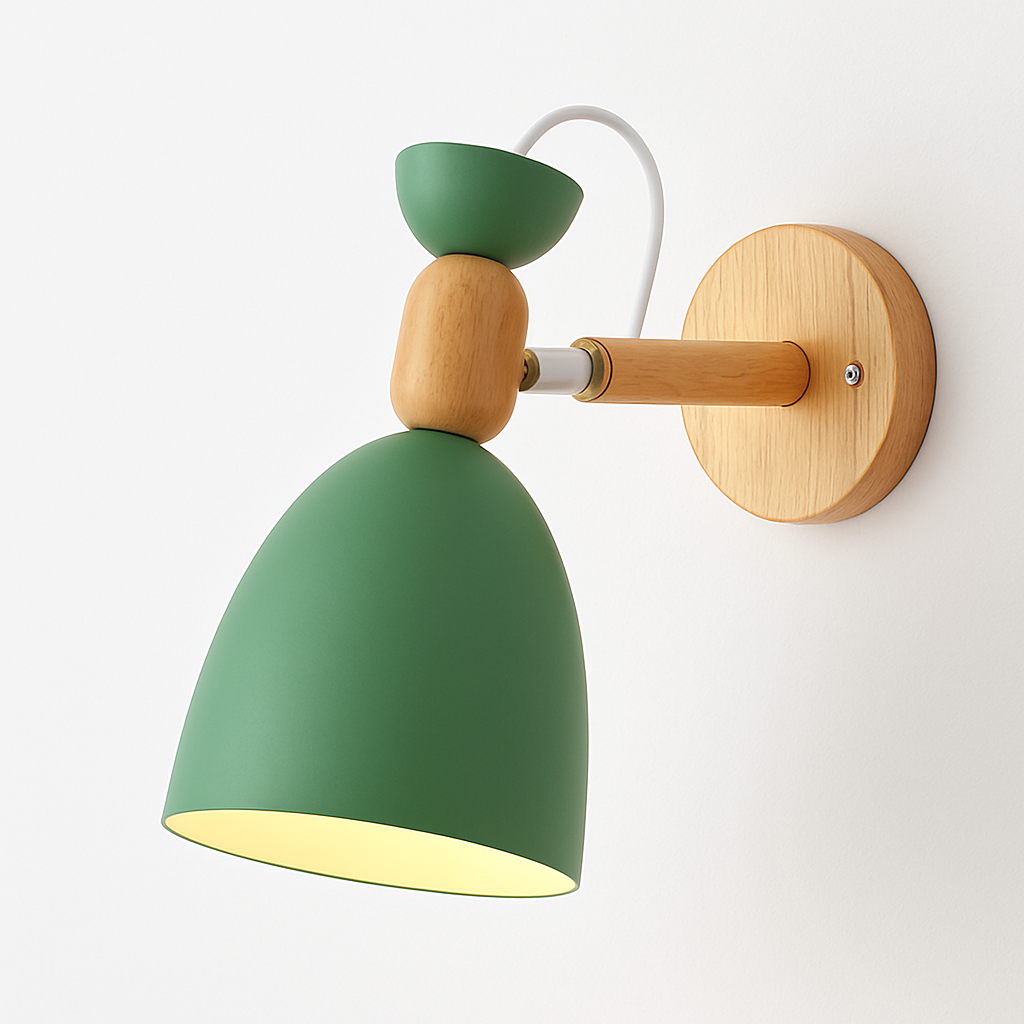 applique murale led style nordique en bois moderne
