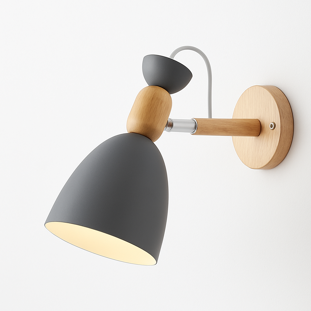 applique murale led style nordique en bois moderne