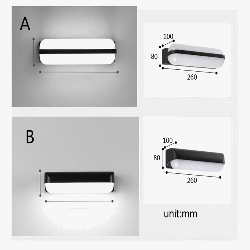 applique murale led étanche double tête pour extérieur