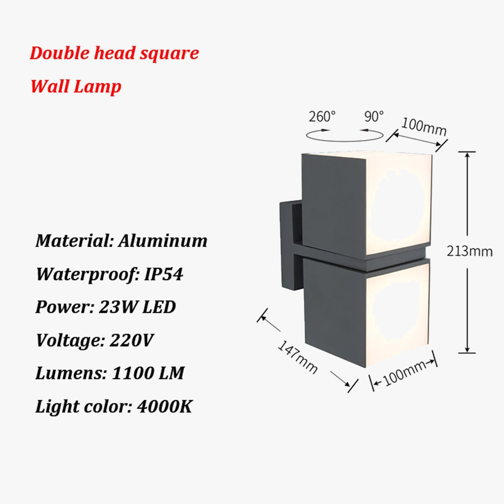 applique murale led étanche extérieur éclairage moderne décoratif paysage jardin allée