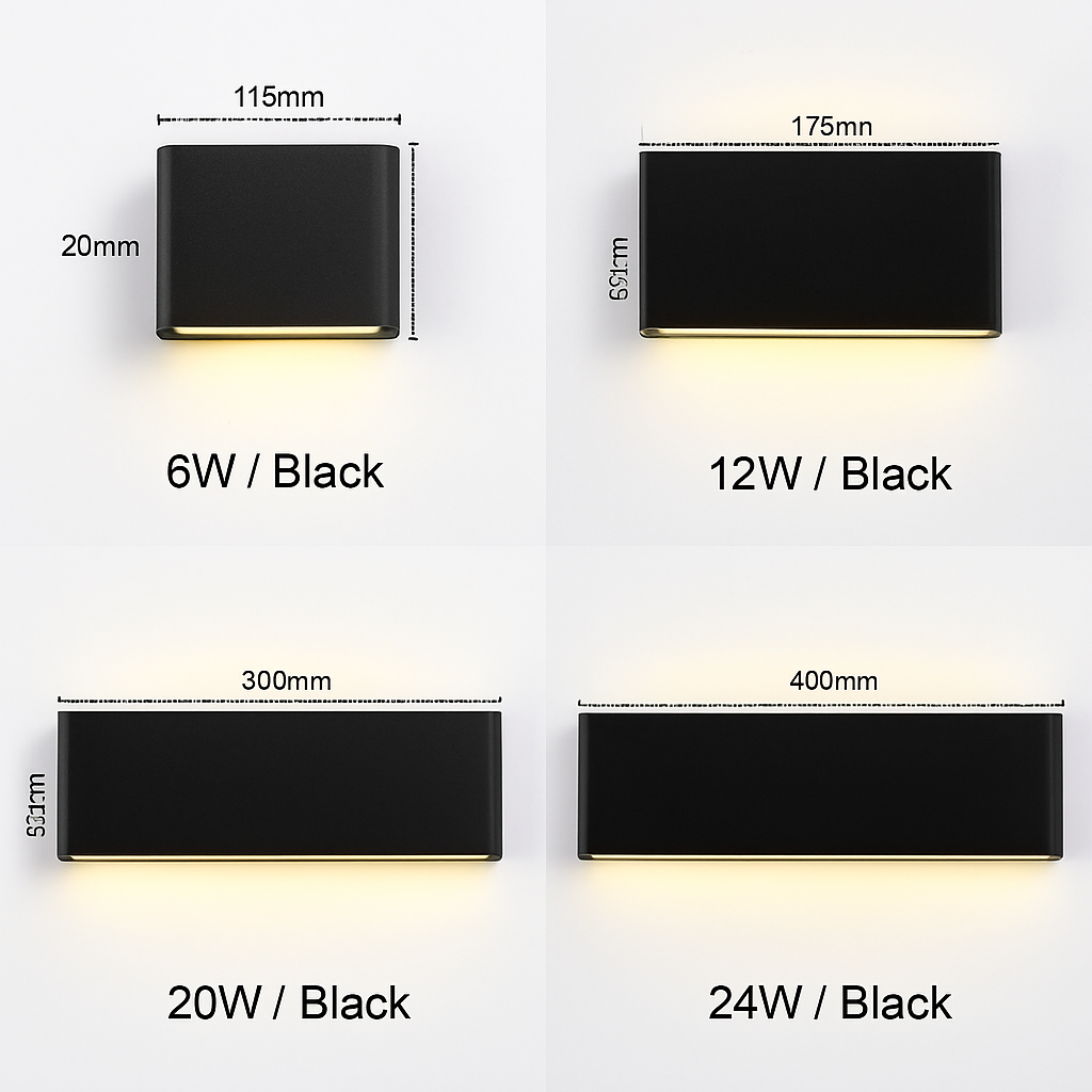 applique murale led étanche pour extérieur en aluminium