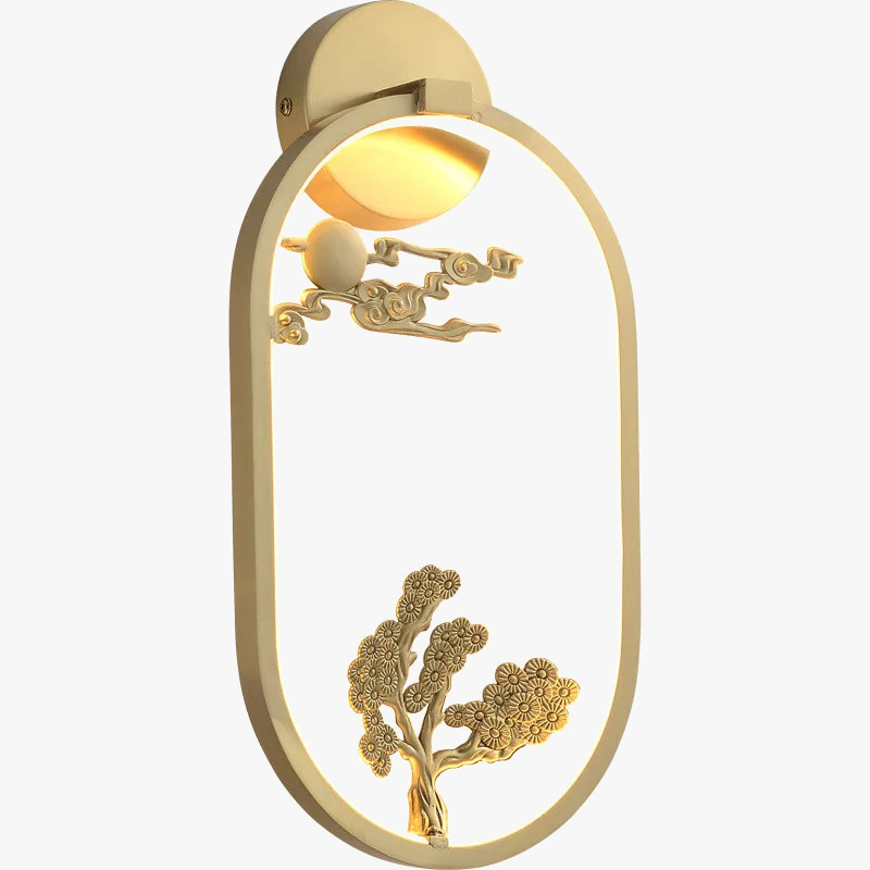 applique murale led traditionnelle chinoise en cuivre pour intérieur décoratif