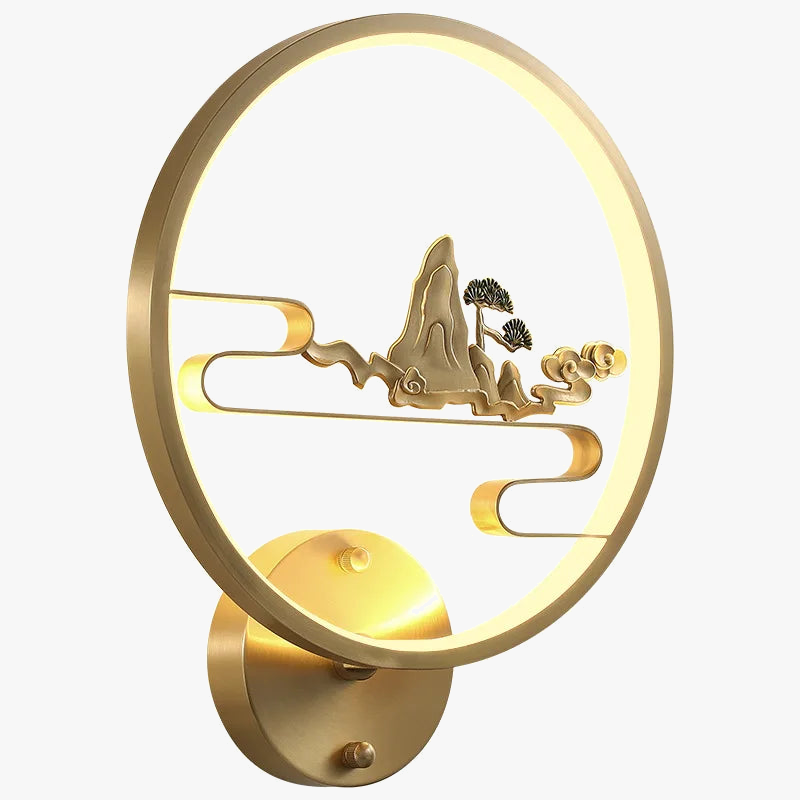 applique murale led traditionnelle chinoise en cuivre pour intérieur décoratif