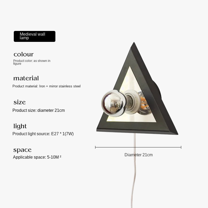 applique murale led triangulaire moderne pour décoration intérieure