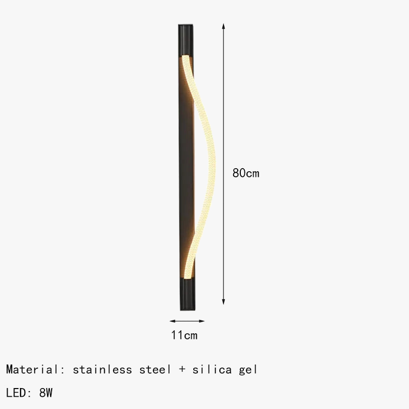 applique murale led tube acrylique 	 style acier inoxydable