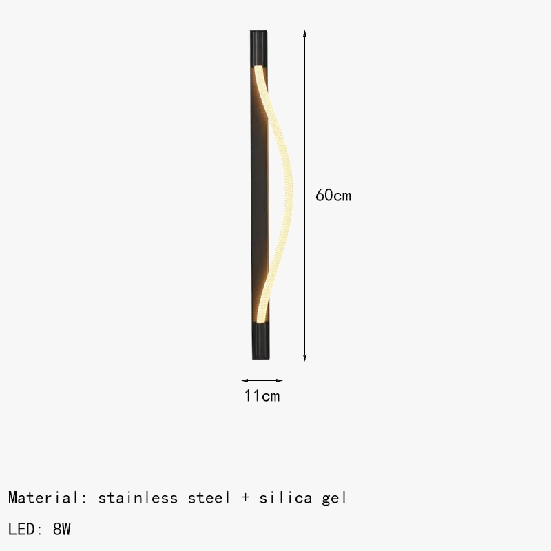 applique murale led tube acrylique 	 style acier inoxydable