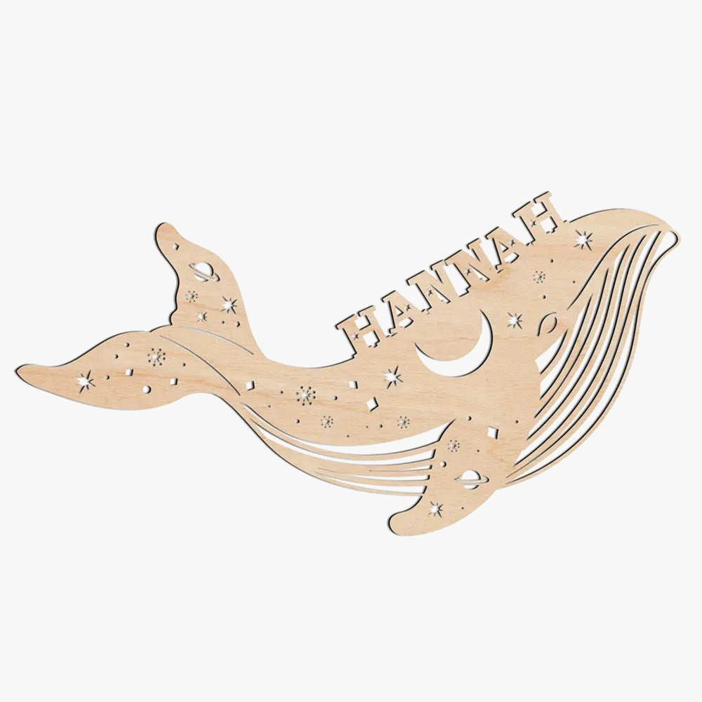 Applique murale LED USB personnalisée en forme de baleine