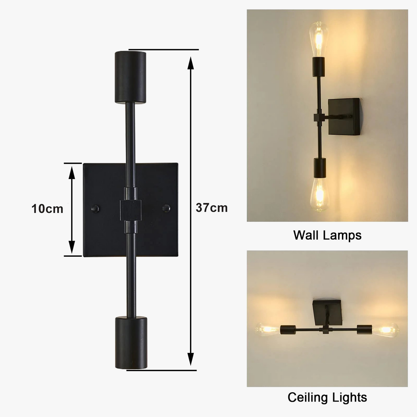 applique murale led vintage avec interrupteur à tirette
