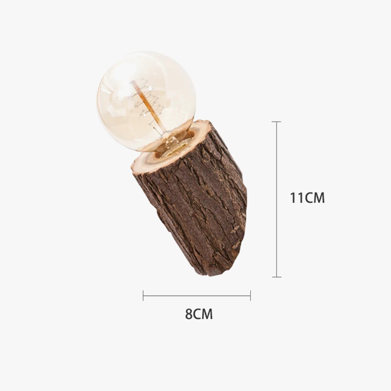 applique murale led vintage en bois style industriel américain