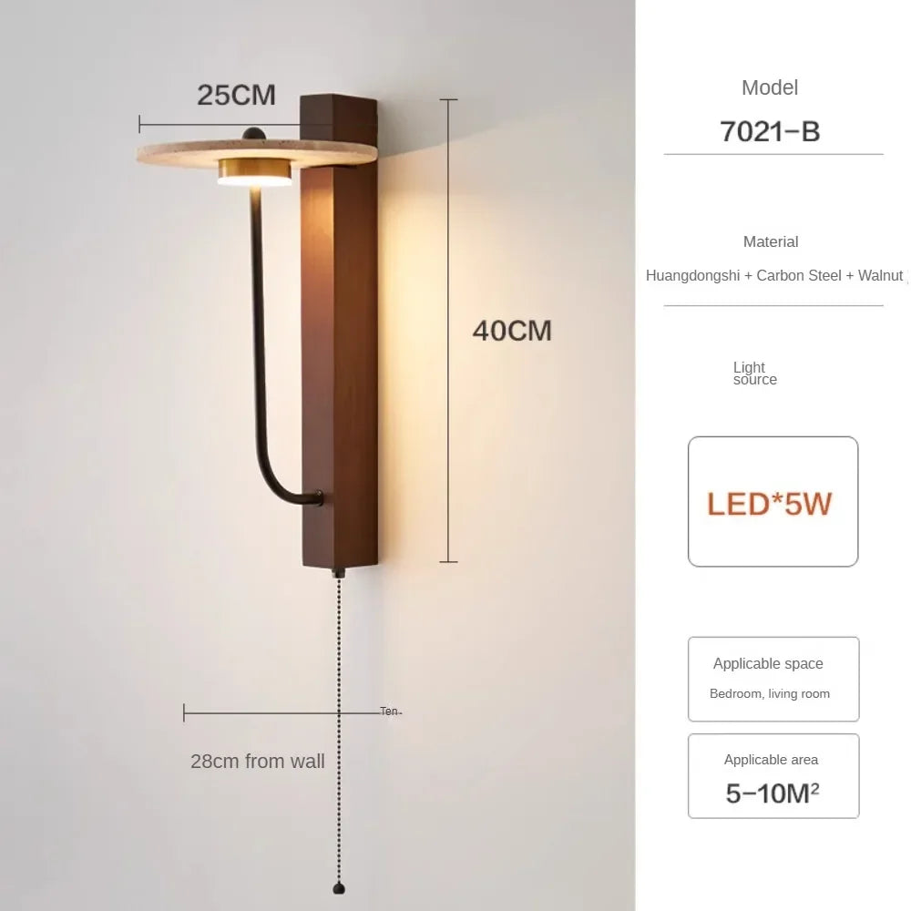 applique murale led vintage en pierre naturelle pour éclairage créatif