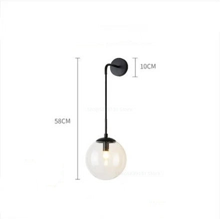 applique murale led vintage post-moderne boule de verre nordique