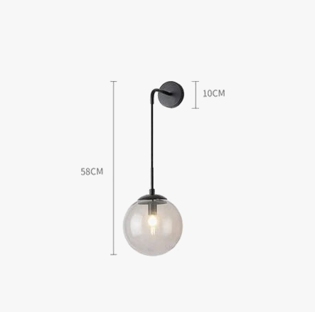 applique murale led vintage post-moderne boule de verre nordique