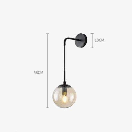 applique murale led vintage post-moderne boule de verre nordique