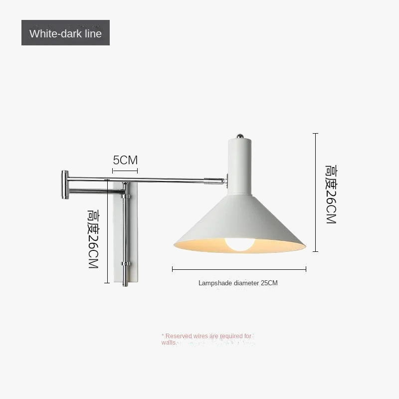 applique murale led vintage rotative pliante pour hôtel